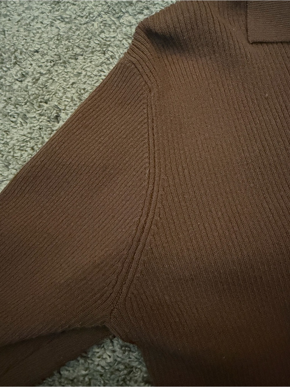 ASOS COLLUSION Espresso Brown Ribbed Zip Up Crop Top - Picture 8 of 8